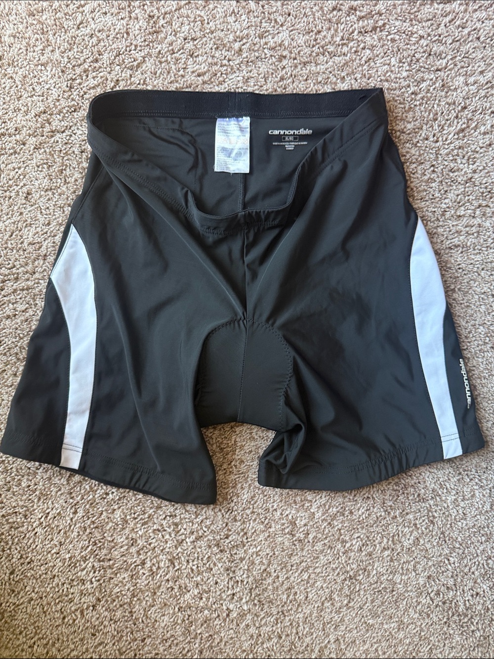 Cannondale Women's Black Athletic Cycling Shorts with White Panels